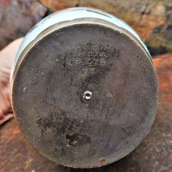 7" Etched Sky Blue Metal Pitcher - Picture 5 of 8